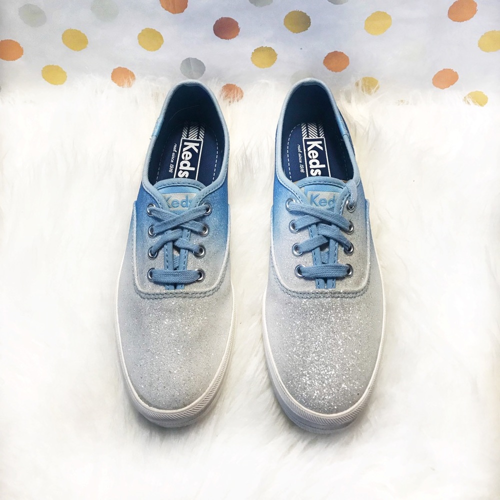 NWOT Champion Glitter Light Blue Ombré Sneakers
